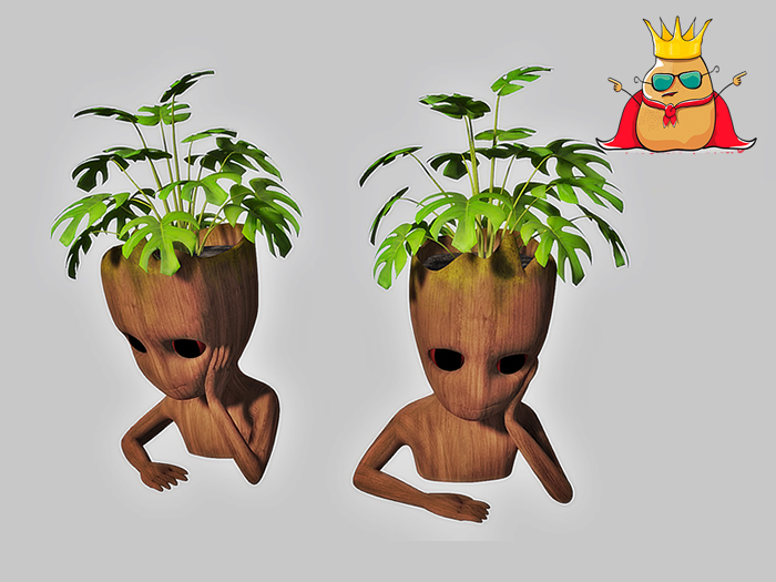 Meshed Potato - Groot Pot Plant - Full Perm Mesh