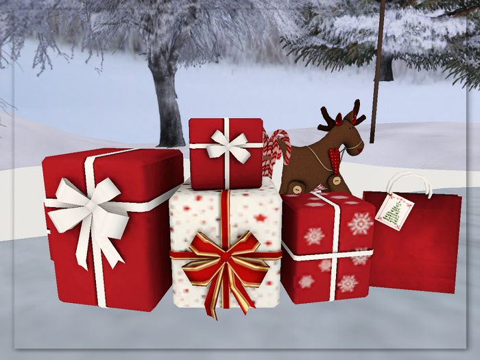 [AE] Gift Box Shop -Holiday  Present Bundle Red & White
