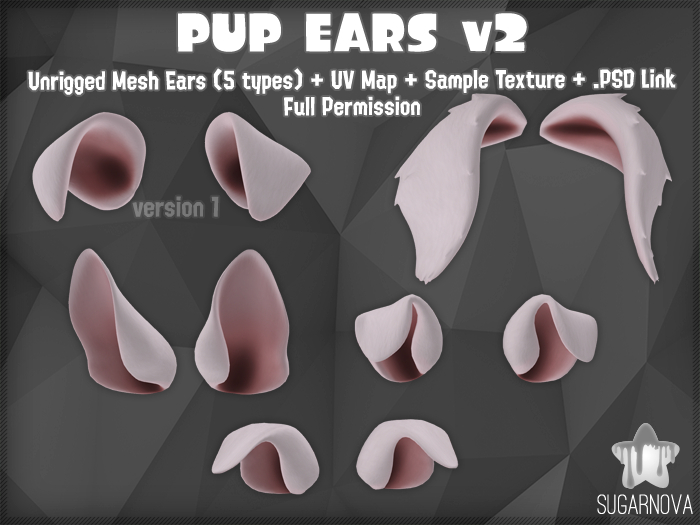 [SN] Floppy Pup Ears (Full Perm)