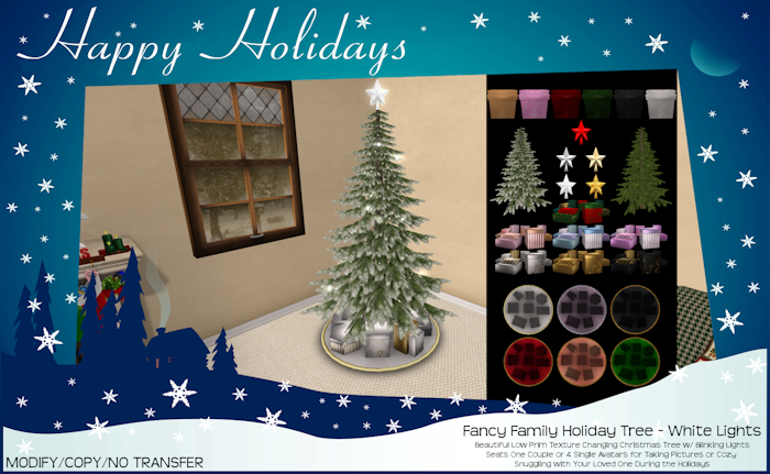 Fancy Family Holiday Tree - White Lights