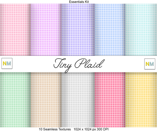 Tiny Plaid Essentials Kit 10 Seamless Textures NM