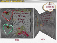 BMC2001 - MERRY CHRISTMAS TO MY GORGEOUS WIFE - CANDY CANE LOVE HEART  CARD.