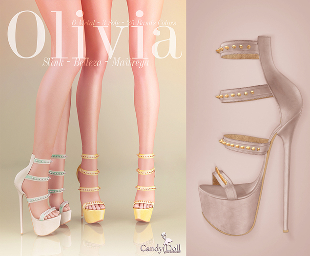 Second Life Marketplace _CandyDoll_ Olivia Heels Cream
