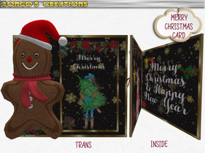 BMC2002 - MERRY CHRISTMAS - GINGERBREAD MAN CARD.
