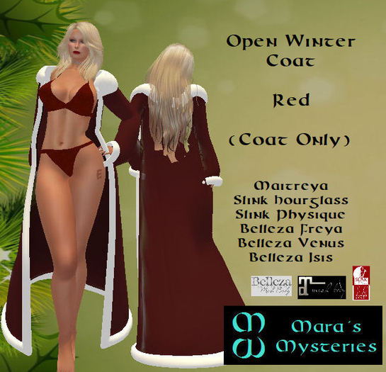 *MM* Open Winter Coat - Red