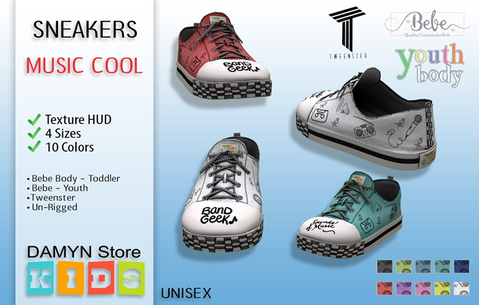 ::Damyn Store::Music Cool Sneakers~ Bebe T/Bebe Y/Tweenster