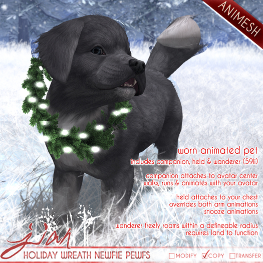 JIAN Holiday Wreath Newfie Pewfs  