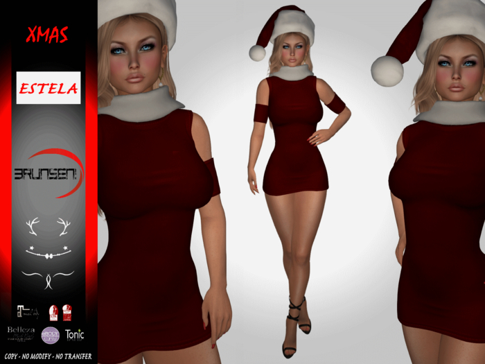 Brunsen Couture - Estela Santa Costume Xmas Hat + Shoes