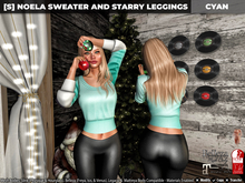 [S] Noela Sweater & Starry Leggings Cyan