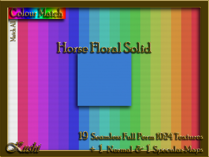 Horse Floral Solids Seamless Texture Set