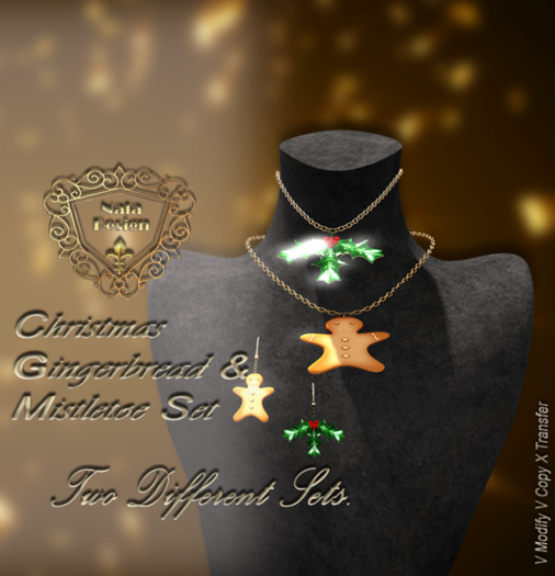 Nala Design - Gingerbread & Mistletoe Jewelry Set