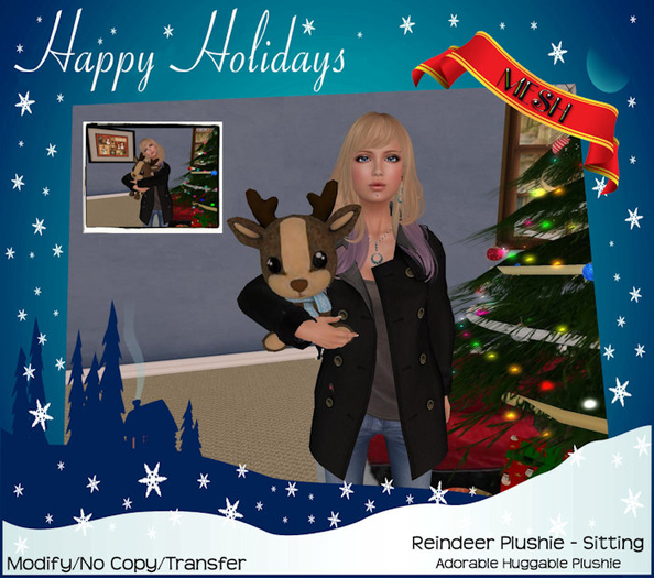 Huggable Rudolph Plushie - Sitting
