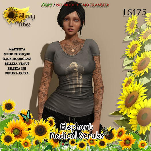 .:Sunny Vibes:. Elephant Medical Scrubs [Box]