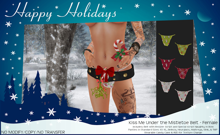 Kiss Me Under the Mistletoe Belt - Female