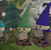 Pinecone Elf Caroler - tree green