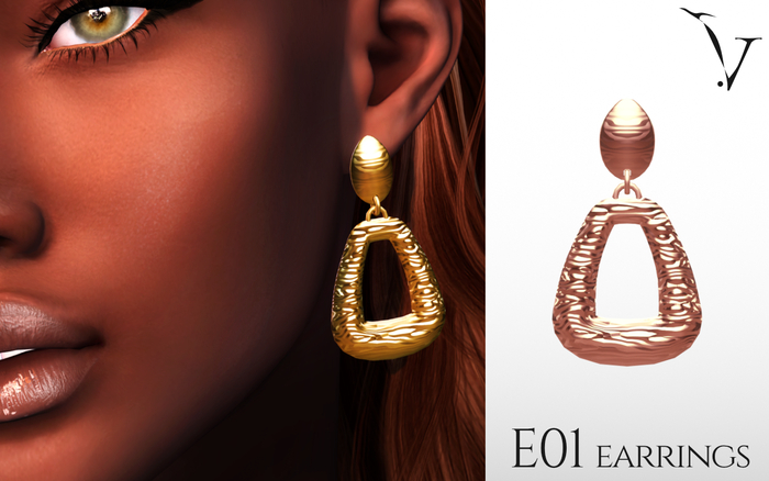 veyard E01 metal earings - rose