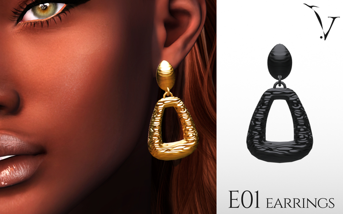 veyard E01 metal earings - black