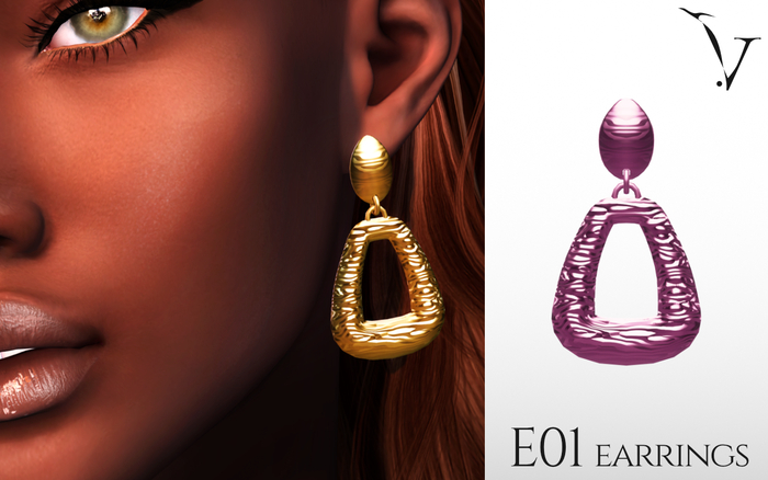 veyard E01 metal earings - pink