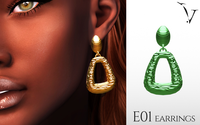 veyard E01 metal earings - green
