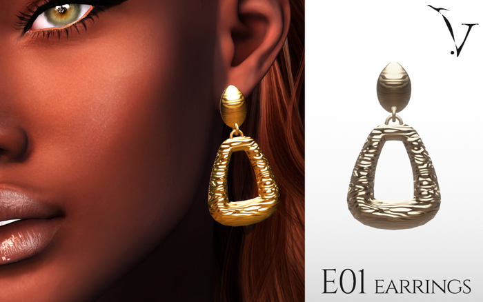 veyard E01 metal earings - brass