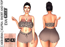 [ AKBARMA ] KUPRA  SHORT AND TOP EVA GREY