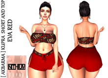 [ AKBARMA ] KUPRA  SHORT AND TOP EVA RED