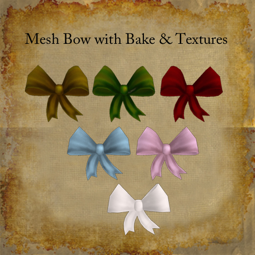 Bad Katz - Mesh Bow with Bake & Textures, Full Perm Mesh