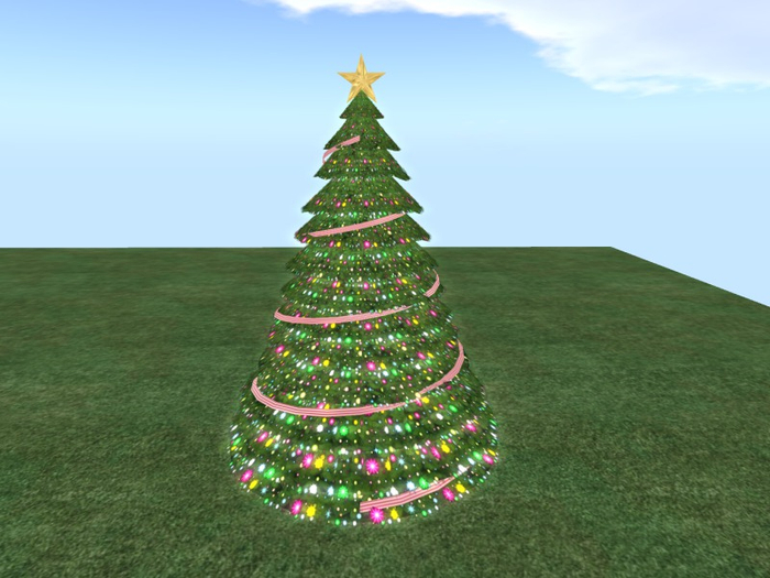 TM Christmas Tree - Blink & Snow with Ribbon