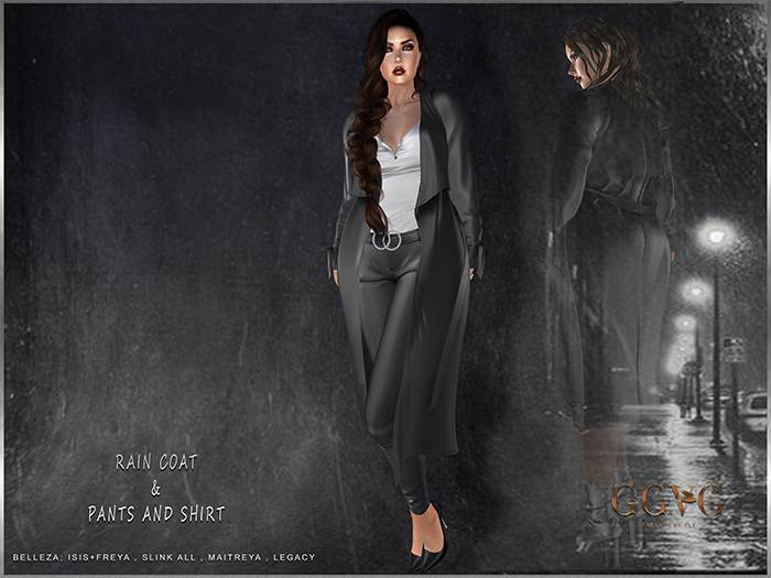 GGVG DARK GREY RAIN COAT AND PANT&TOP
