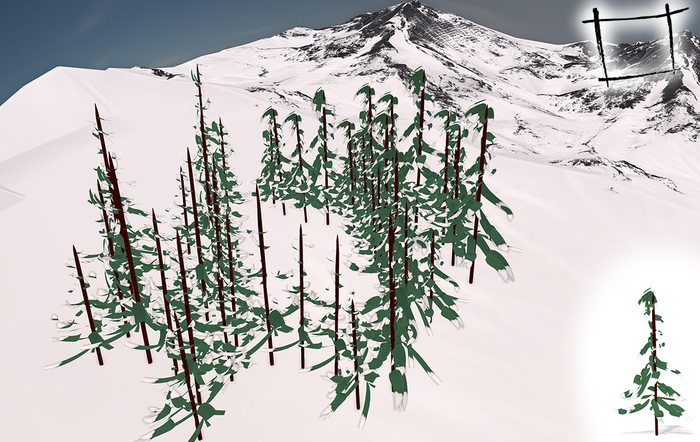 Full Perm Mesh Snowy Pine Tree 1LI