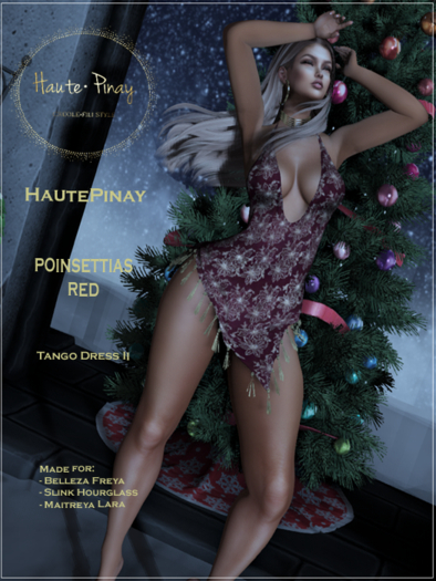 HautePinay [POINSETTIAS RED] Tango Dress II