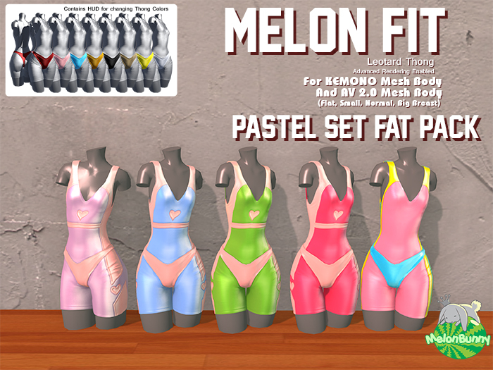 {MB} Melon Fit Fat Pack (Pastels) Kemono