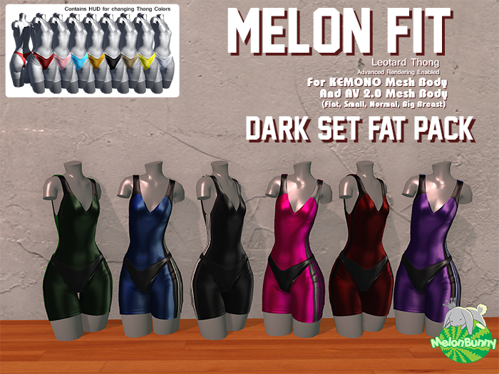 {MB} Melon Fit Fat Pack (Darks) Kemono