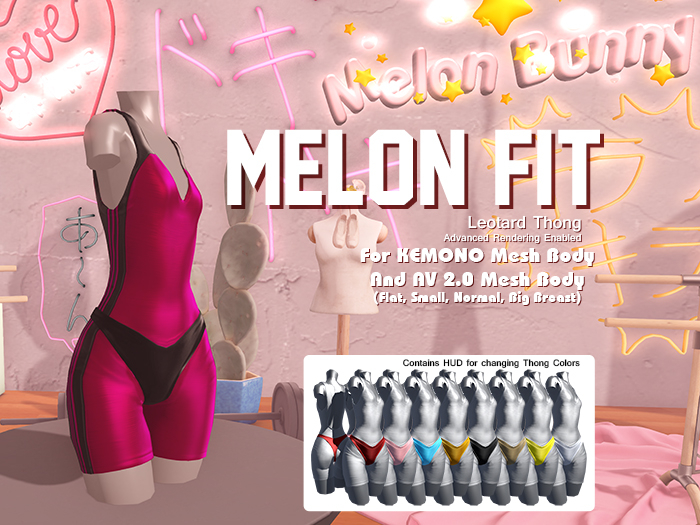 {MB} Melon Fit (Maroon) Kemono
