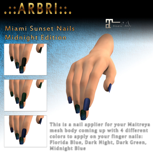 .::Arbri::. Nails Miami Midnight (Maitreya)