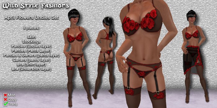 April Flowers Undies Set by Wild Style Fashions
