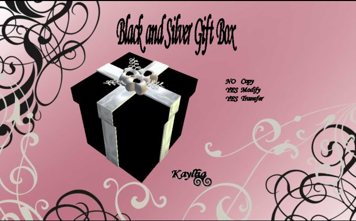 Gift Box Black and Silver (Square)