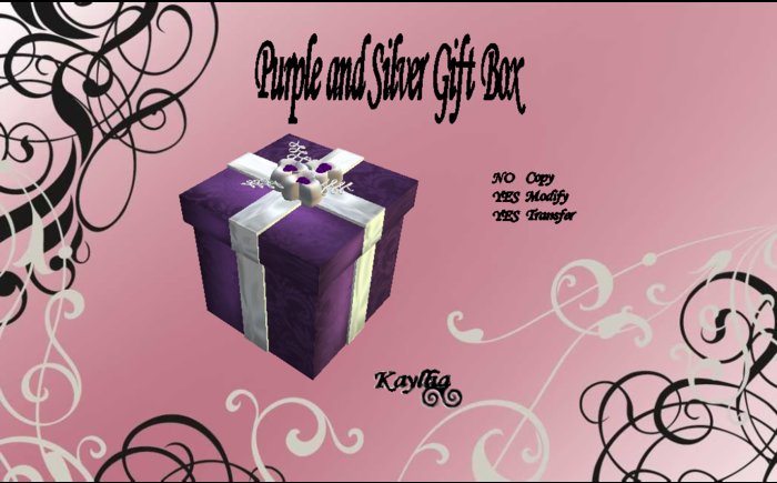 Gift Box Purple and Silver (Square)