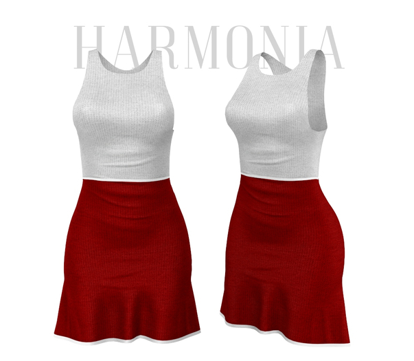 Red White Wool Dress