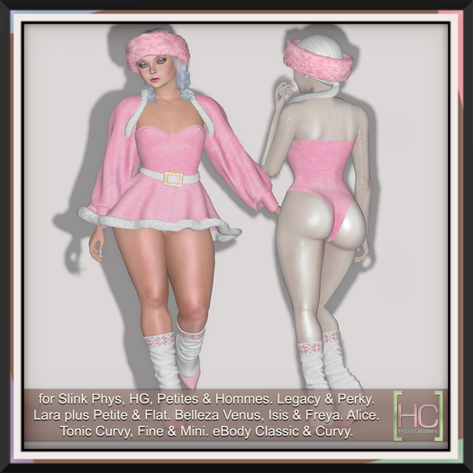[HC] Crissy Pink Xmas Outfit for Slink (inc. Petite), Belleza, Maitreya, eBody, Signature, Legacy & Tonic