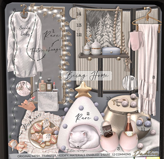 Dahlia - Being Home - Ornament Table - Gold 10 (BOXED)