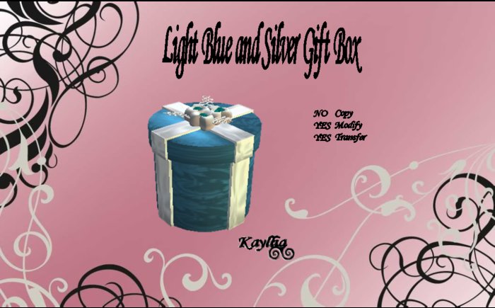 Gift Box Light Blue and Silver (Cylinder)