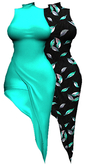 GGVG FALLING LEAVES DRESS TURQUASE