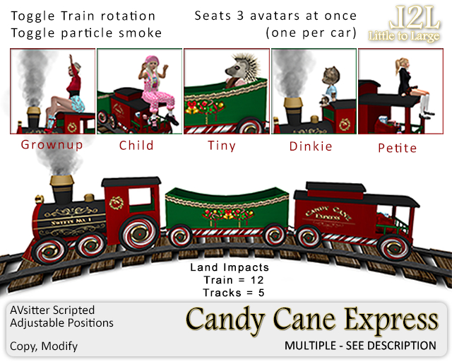 L2L Candy Cane Express - Rideable Train