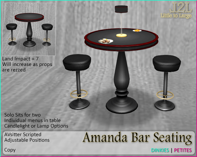 L2L Amanda Bar Seating - Dinkies/Petites