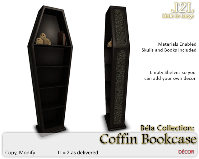 L2L Bela Collection - Coffin Bookcase