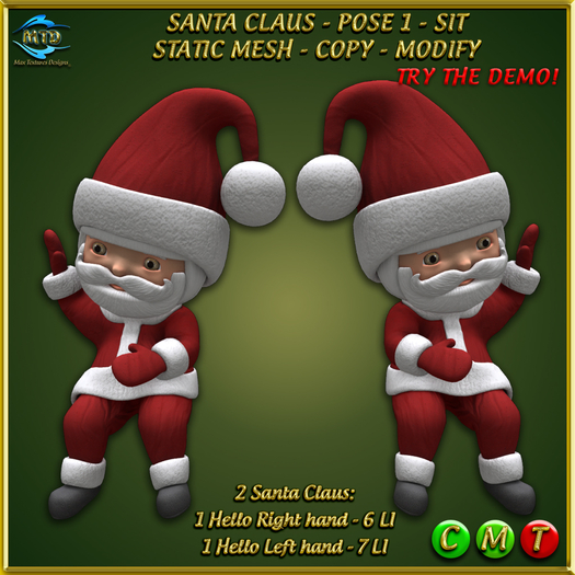 SANTA CLAUS - STATIC POSE 1 - SIT - COPY - MODIFY