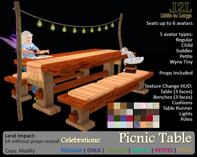 L2L Celebrations - Picnic Table