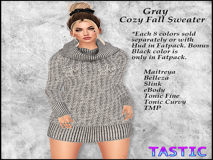 Tastic-Cozy Fall Sweater Dress Gray