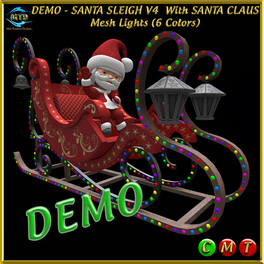 DEMO - SANTA'S SLEIGH V4 - With SANTA CLAUS & Mesh Lights